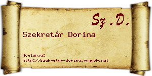 Szekretár Dorina névjegykártya