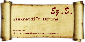 Szekretár Dorina névjegykártya